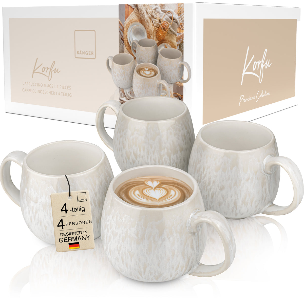 SÄNGER Cappuccinobecher Set Korfu 4 teilig