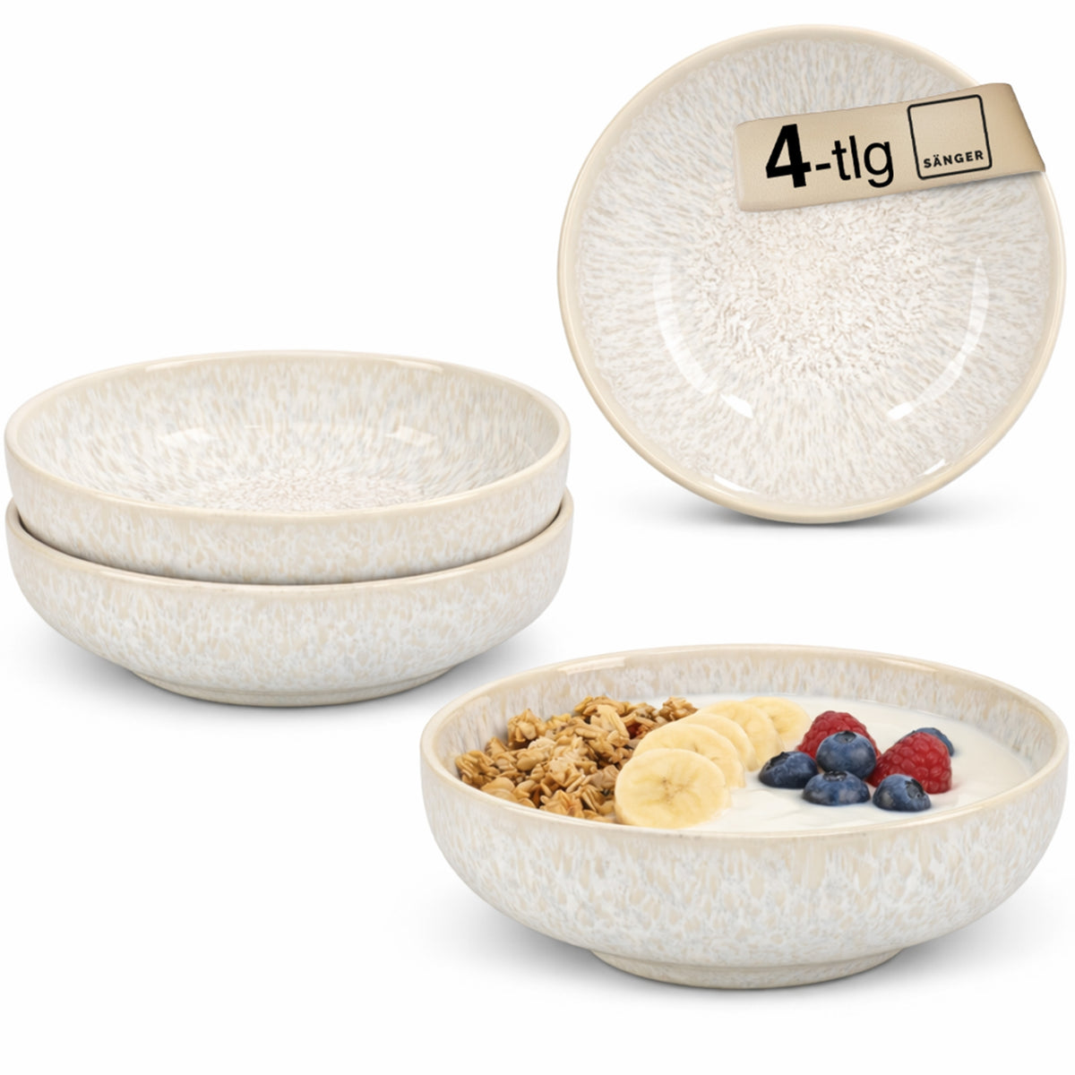 SÄNGER Steingut Bowl Korfu 4 teilig