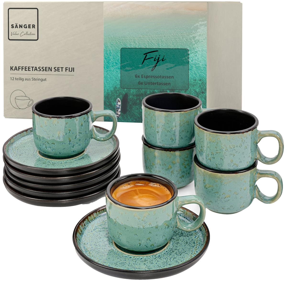 SÄNGER Espressotassen Set Fiji 12 teilig für 6 Personen