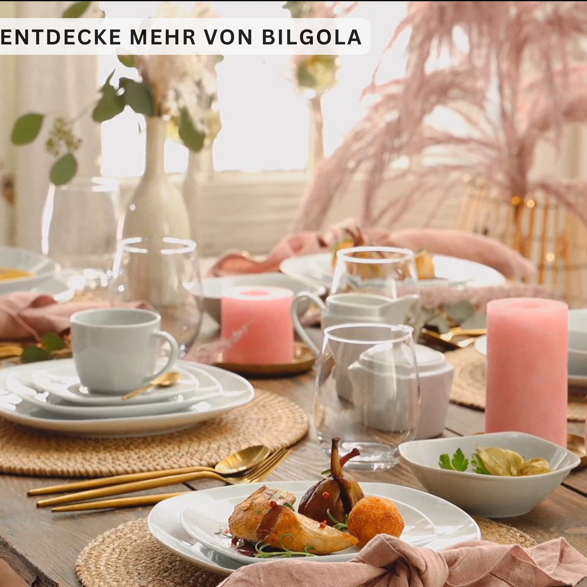 SÄNGER Porcelain Dinnerware Set Bilgola, Dinner Service 18-Piece for 6 People