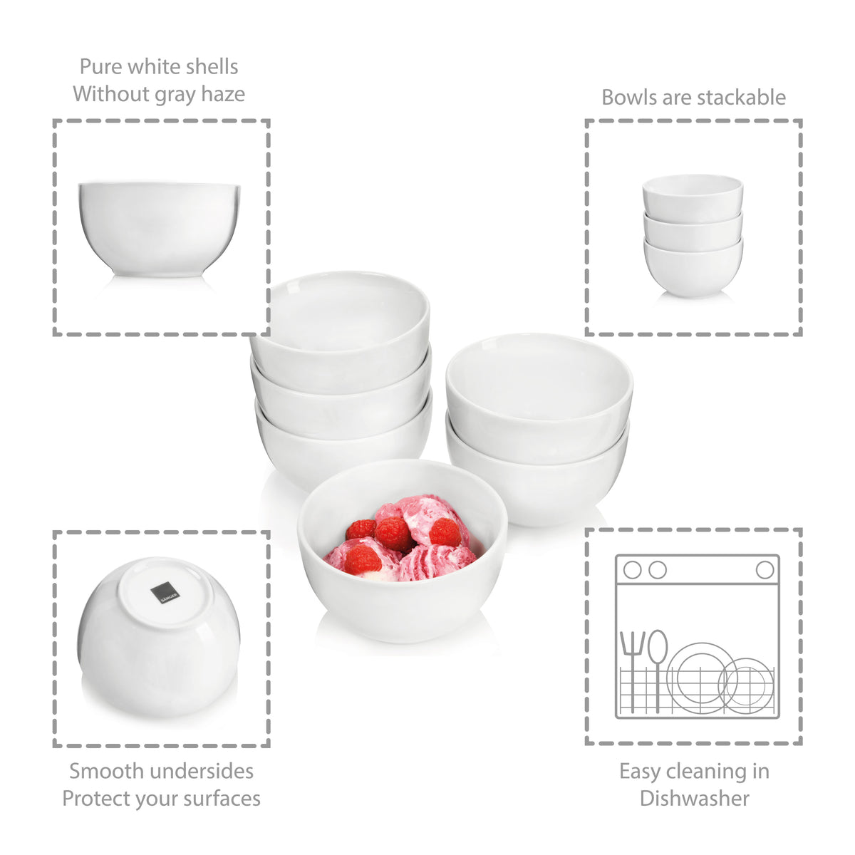 SÄNGER Dessert Bowl Set Sunfort 6 Pieces