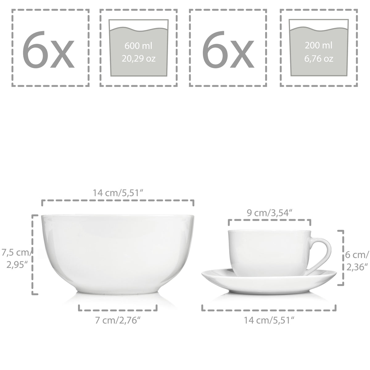 SÄNGER New Port 36-piece dinnerware set for 6 people