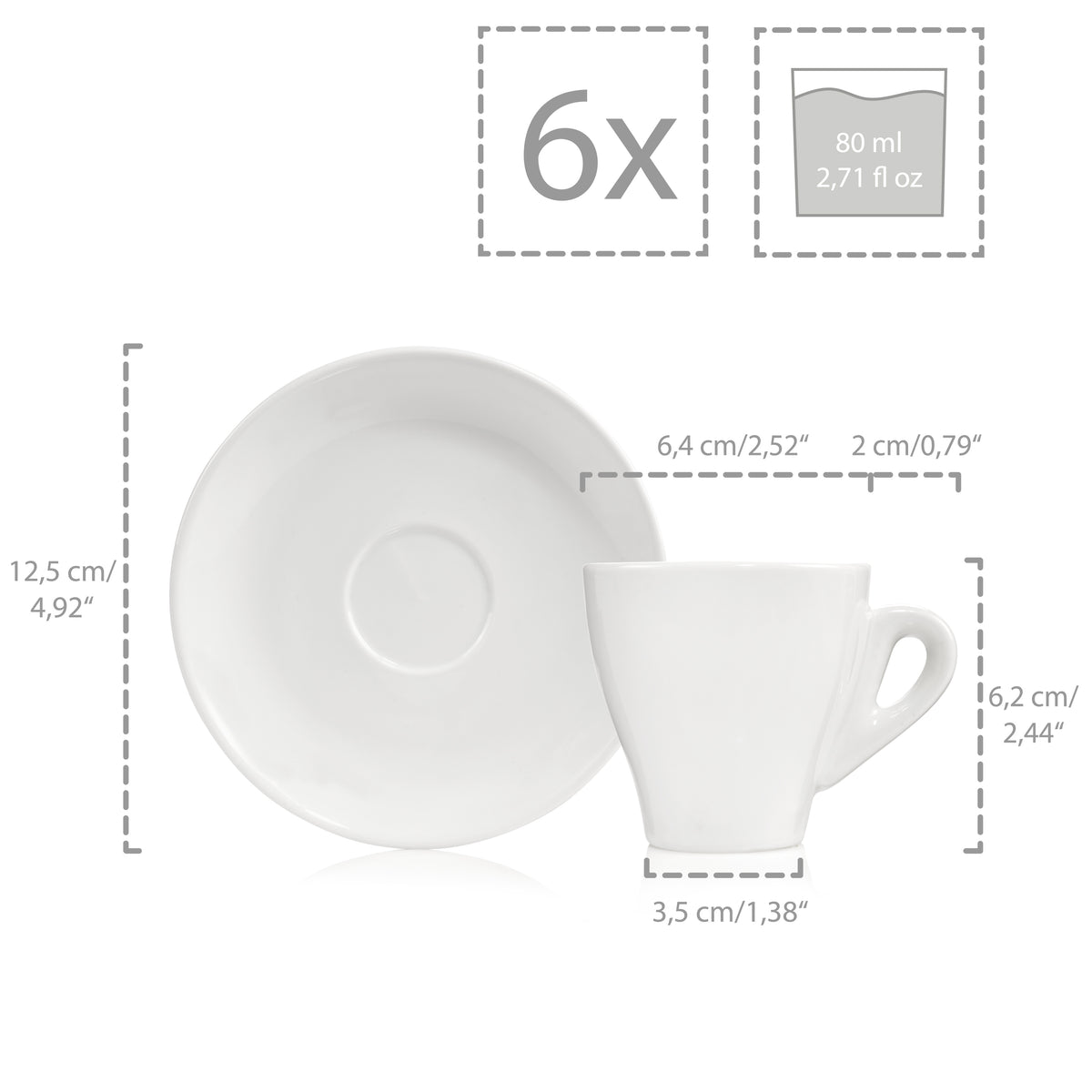 SÄNGER Espressotassen Set New Port 12 teilig für 6 Personen