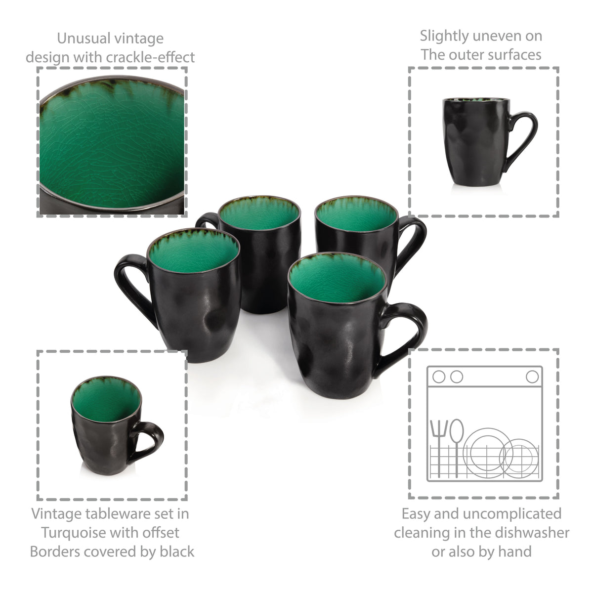 SÄNGER Coffee Mug Set Palm Beach 4-piece