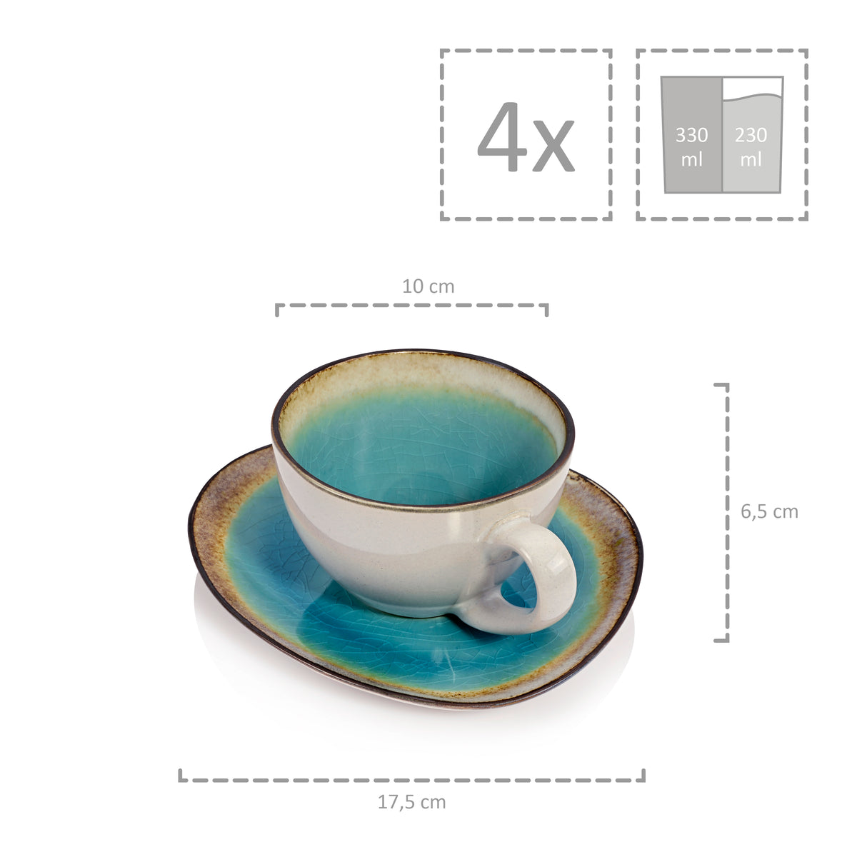 SÄNGER Kaffeeservice Capri 12 teilig für 4 Personen