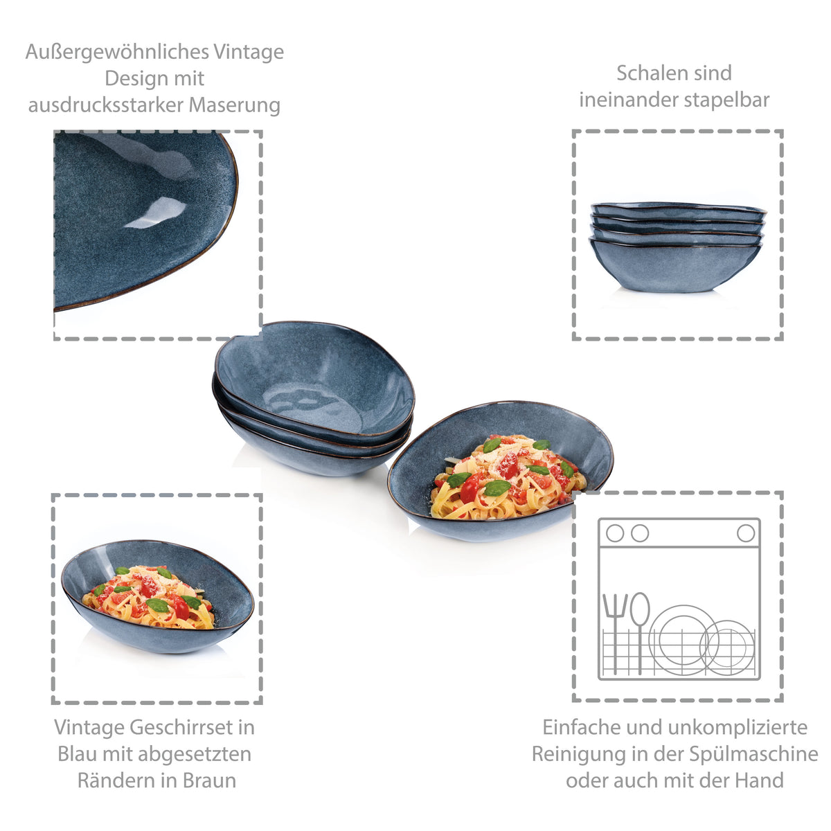 SÄNGER Pastaschalen Set Darwin 4 teilig