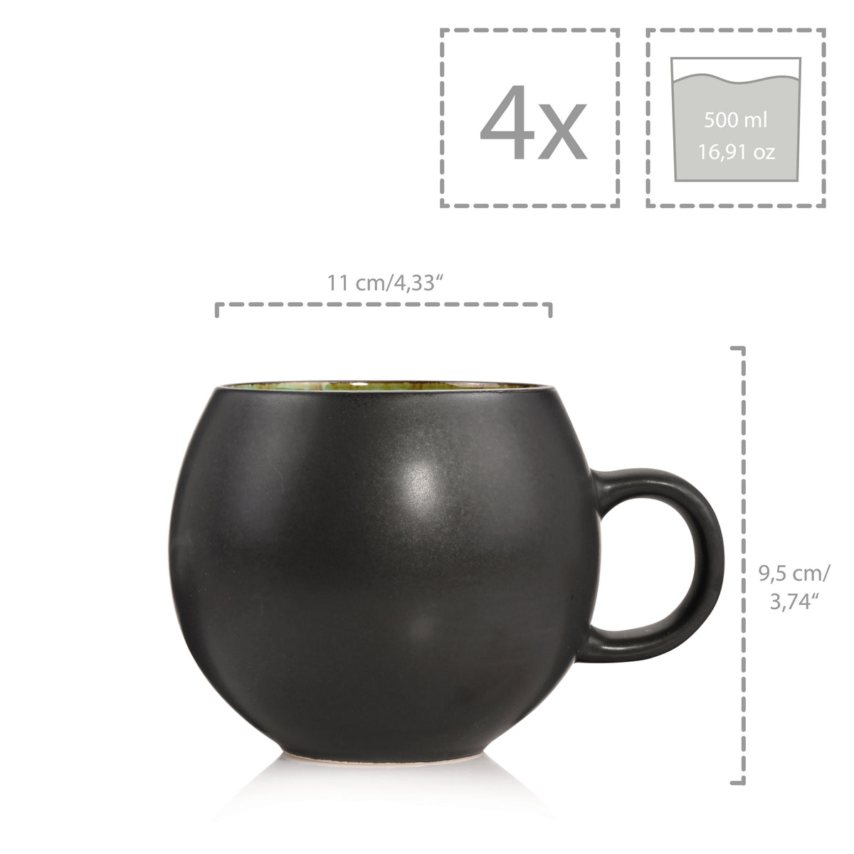 SÄNGER Cappuccino Cups Set Palm Beach, 4-piece