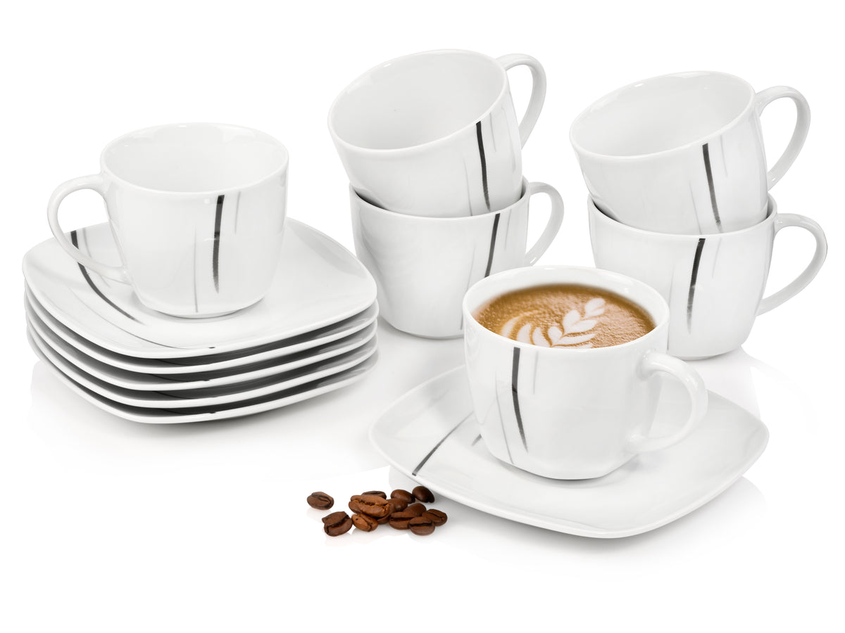 SÄNGER Kaffeeservice Bilgola Black Lines 12 teilig für 6 Personen