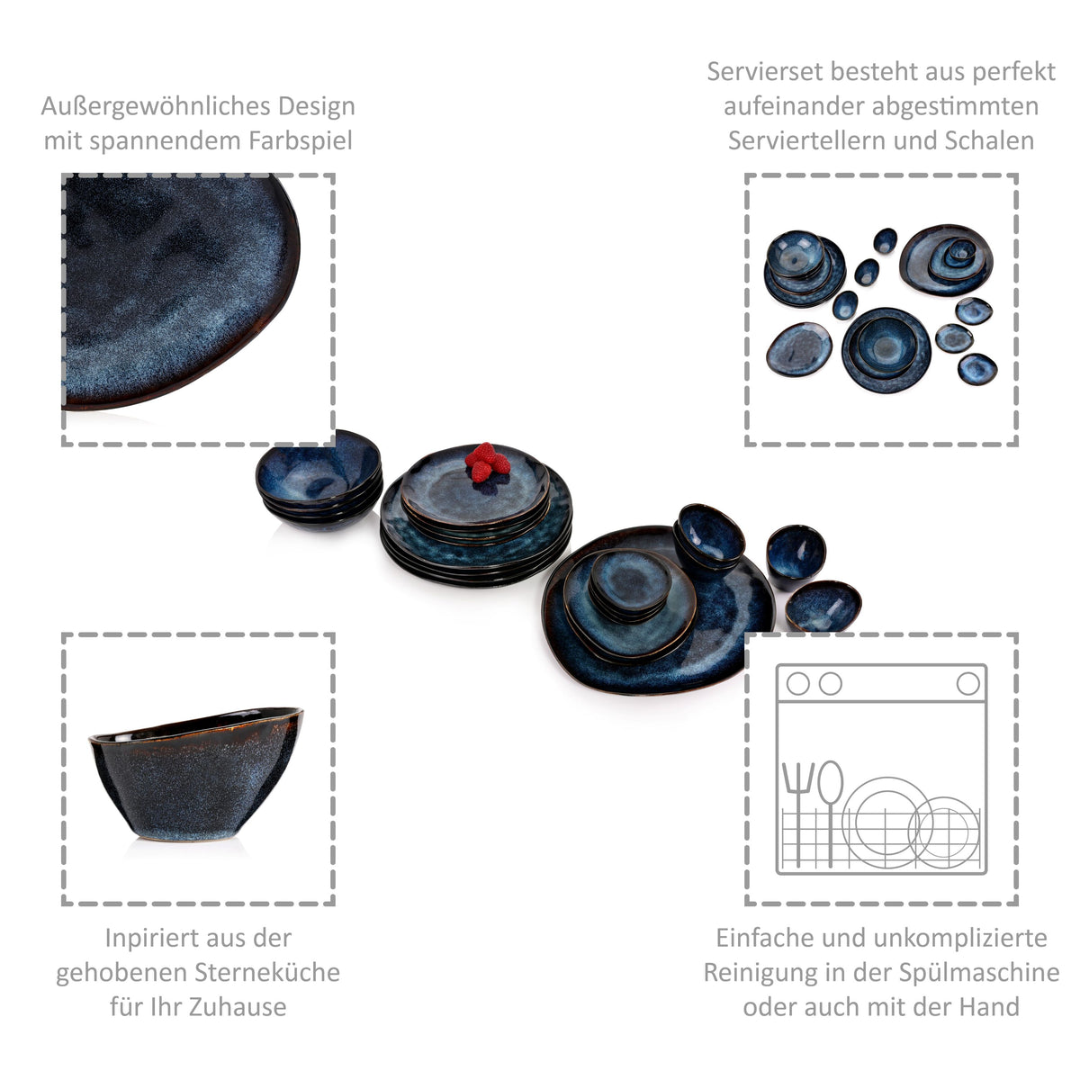 SÄNGER Dinnerware & Serving Plates Set Tokyo 23-piece for 4 People