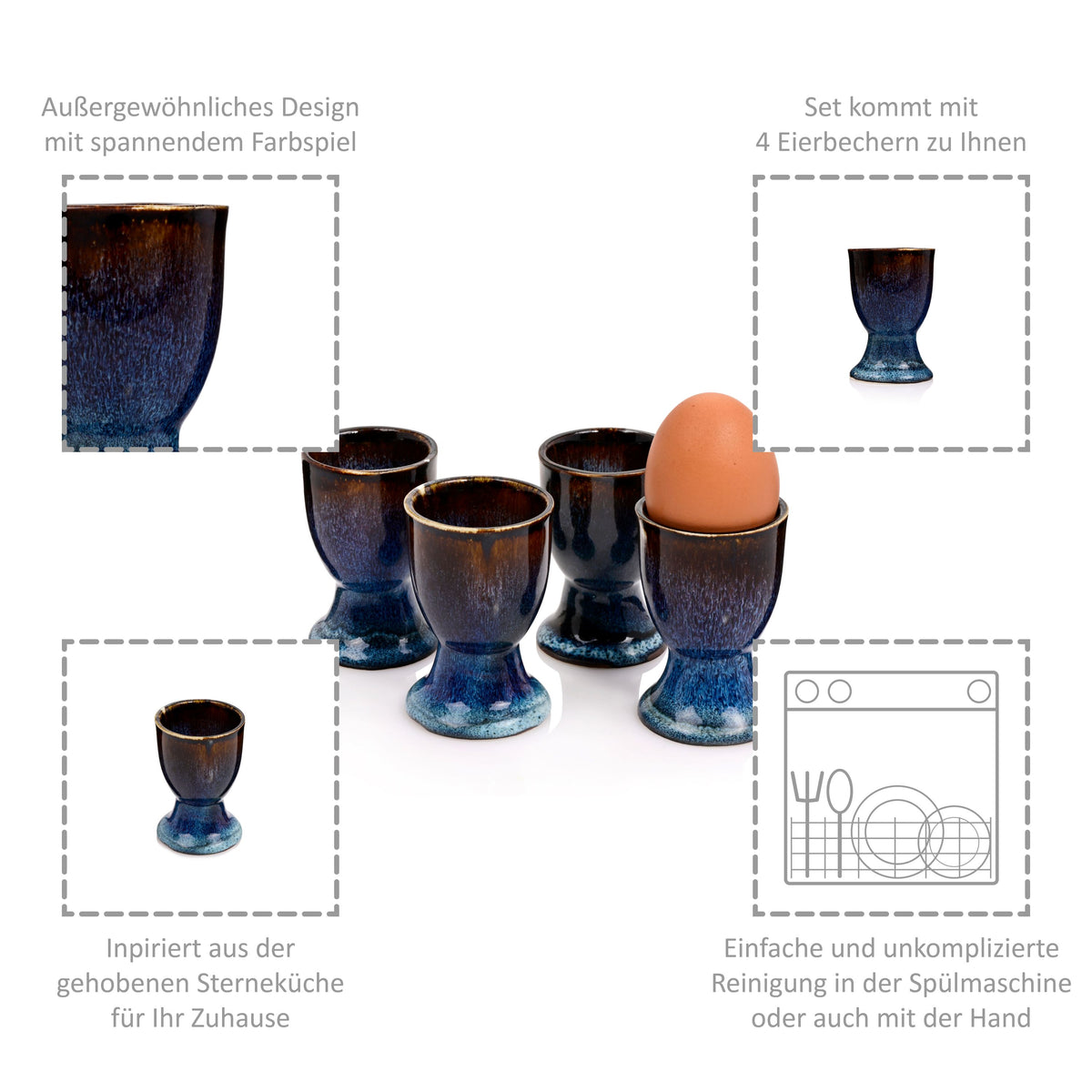 SÄNGER Eierbecher Set Tokio 4 teilig