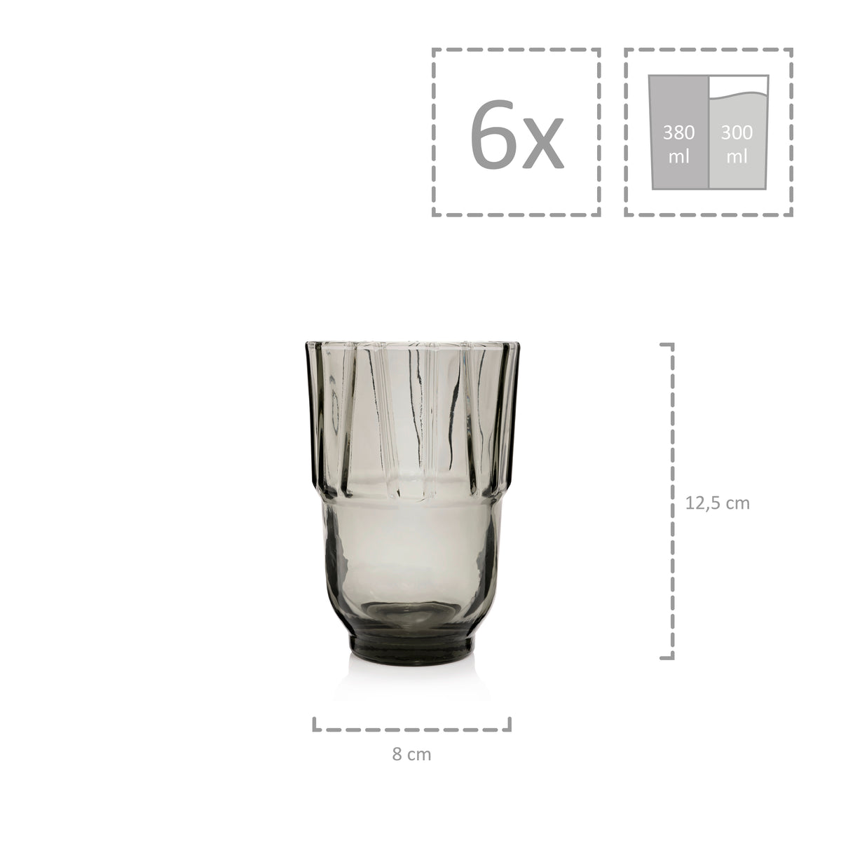 SÄNGER Casablanca Tall Drinking Glasses Set of 6