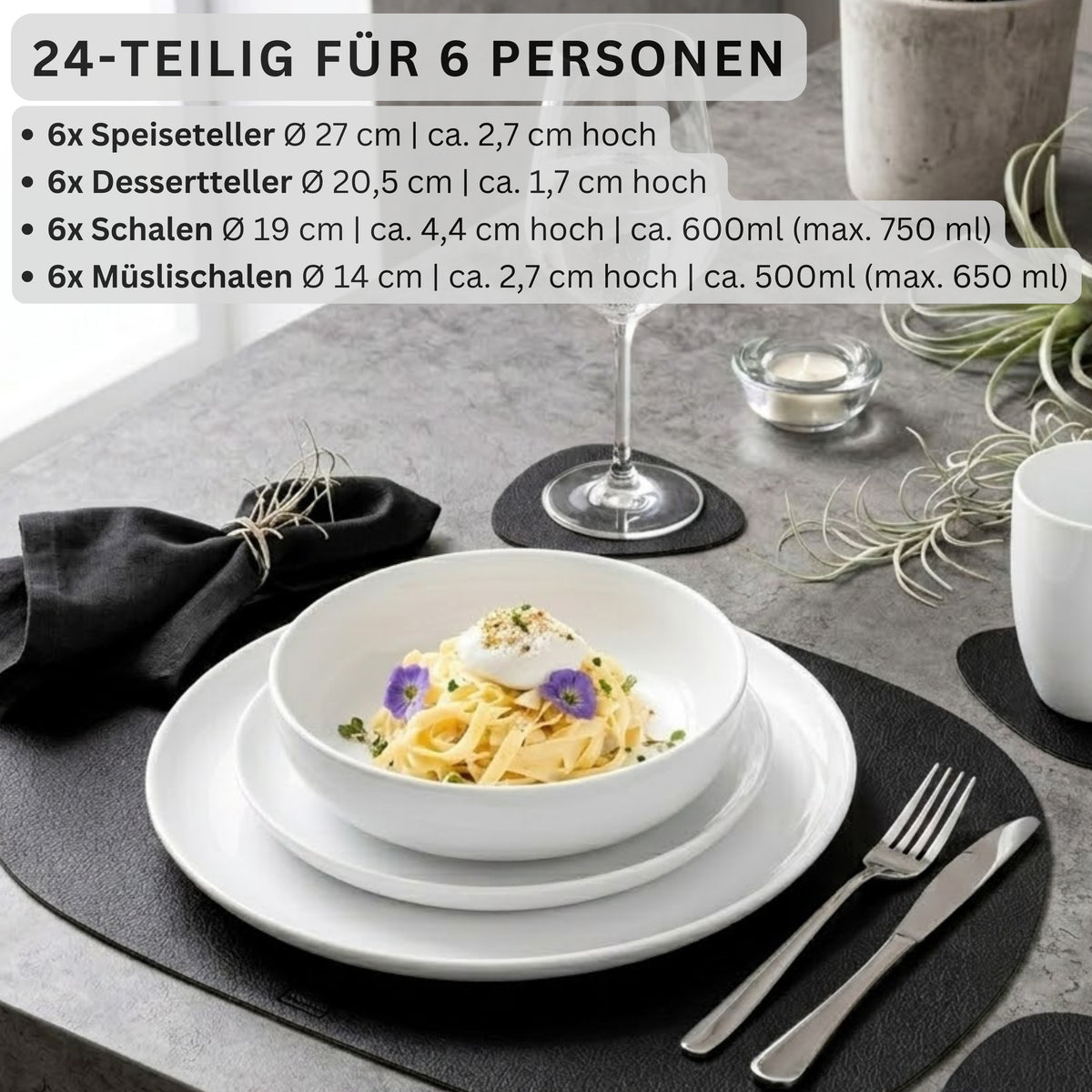 SÄNGER Porzellan Geschirrset Marlo 24-teilig für 6 Personen