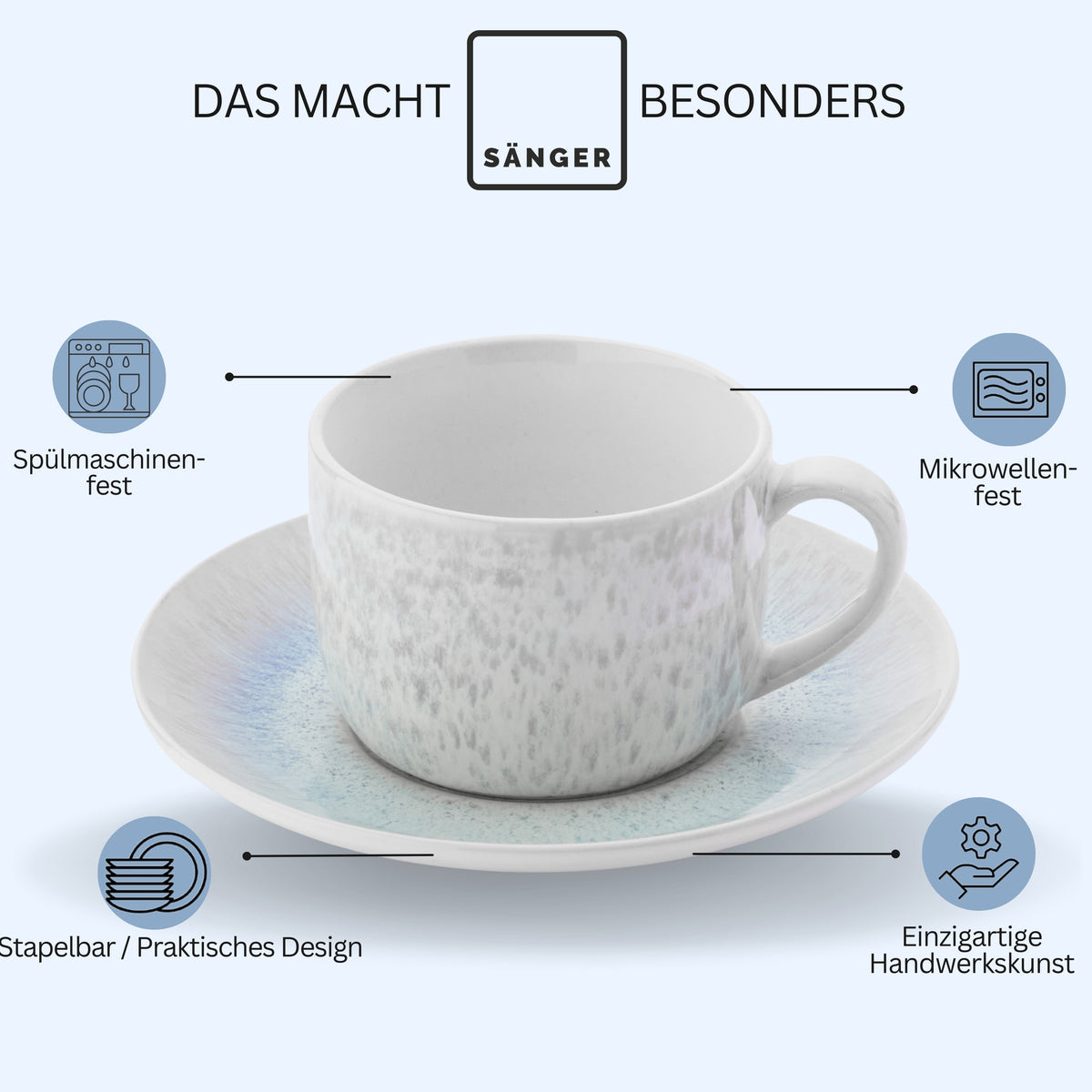 SÄNGER Kaffeetassen Set Santorini 8 teilig