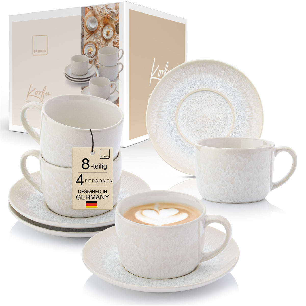 SÄNGER Kaffeetassen Set Korfu 8 teilig