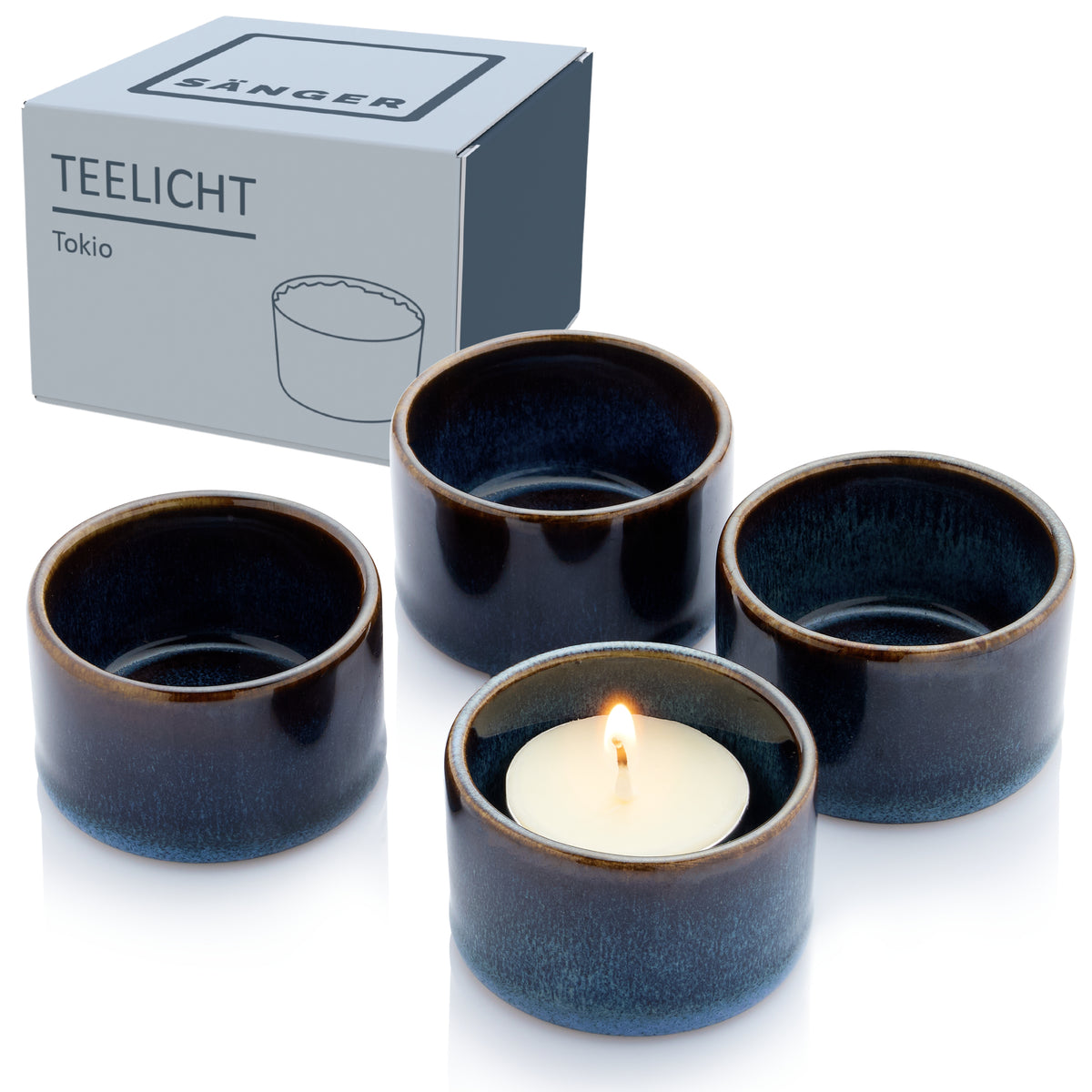 Sänger Teelichthalter Set Tokio 8 teilig inkl. Kerzen