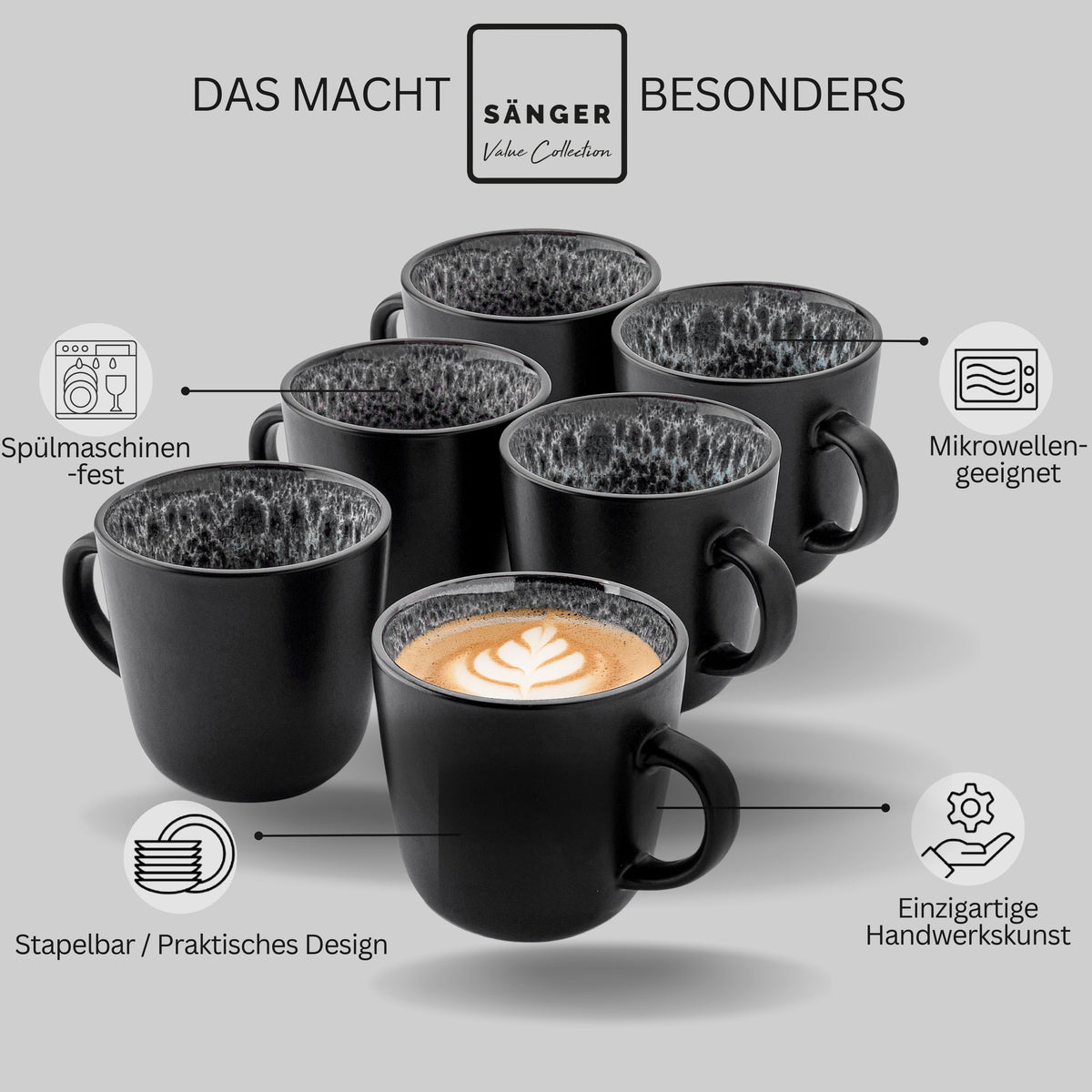 SÄNGER Kaffeebecher Set Sydney 6 teilig