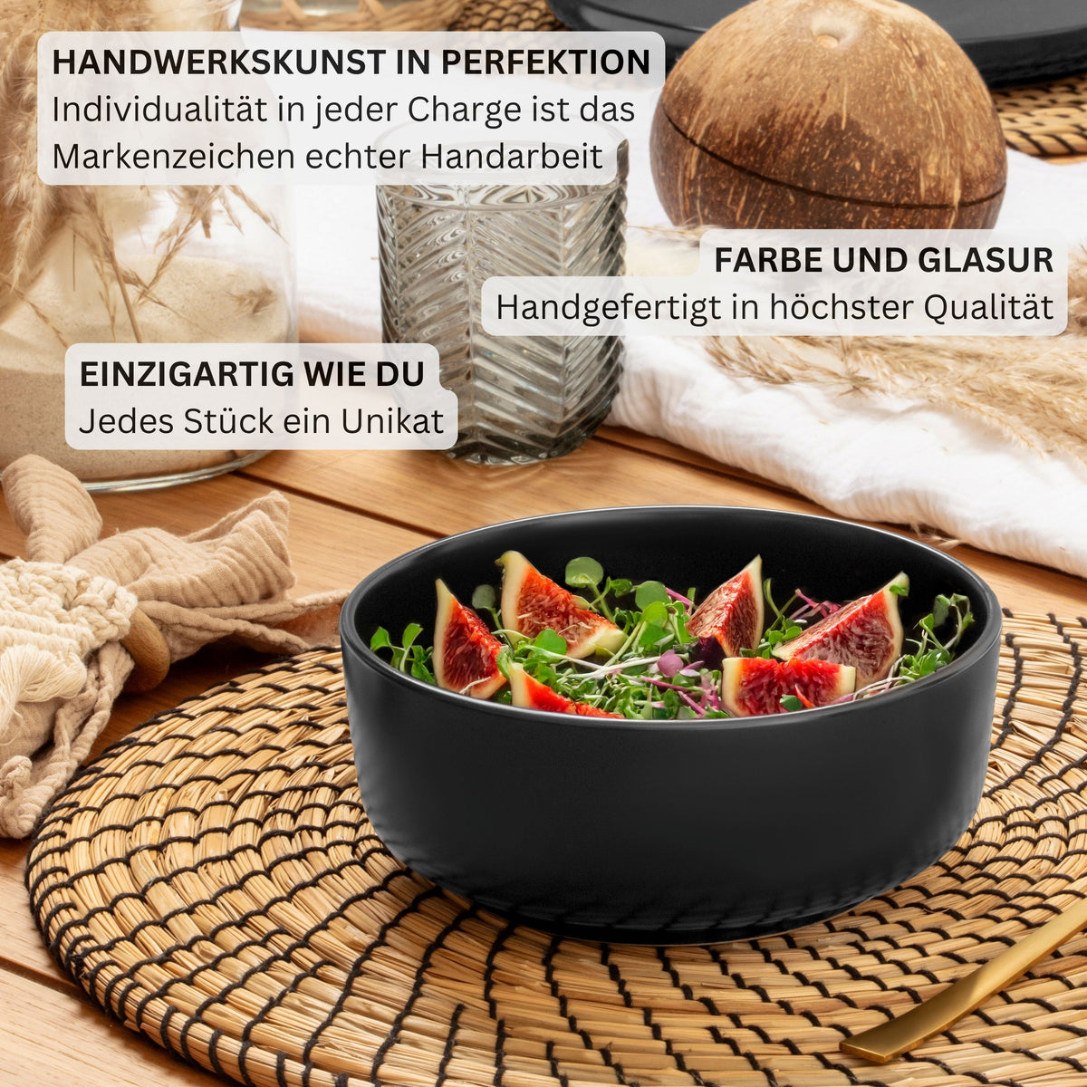 SÄNGER Steingut Geschirrset Madeira, Tafelservice 18 teilig für 6 Personen