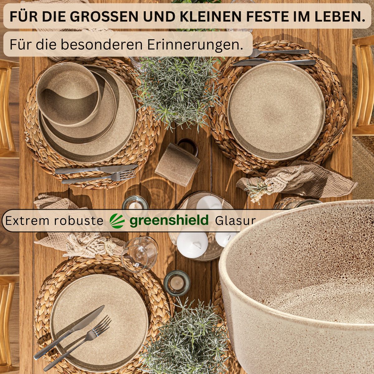 SÄNGER Schalen Set Kairo Mocha - 4 teilig aus Steingut