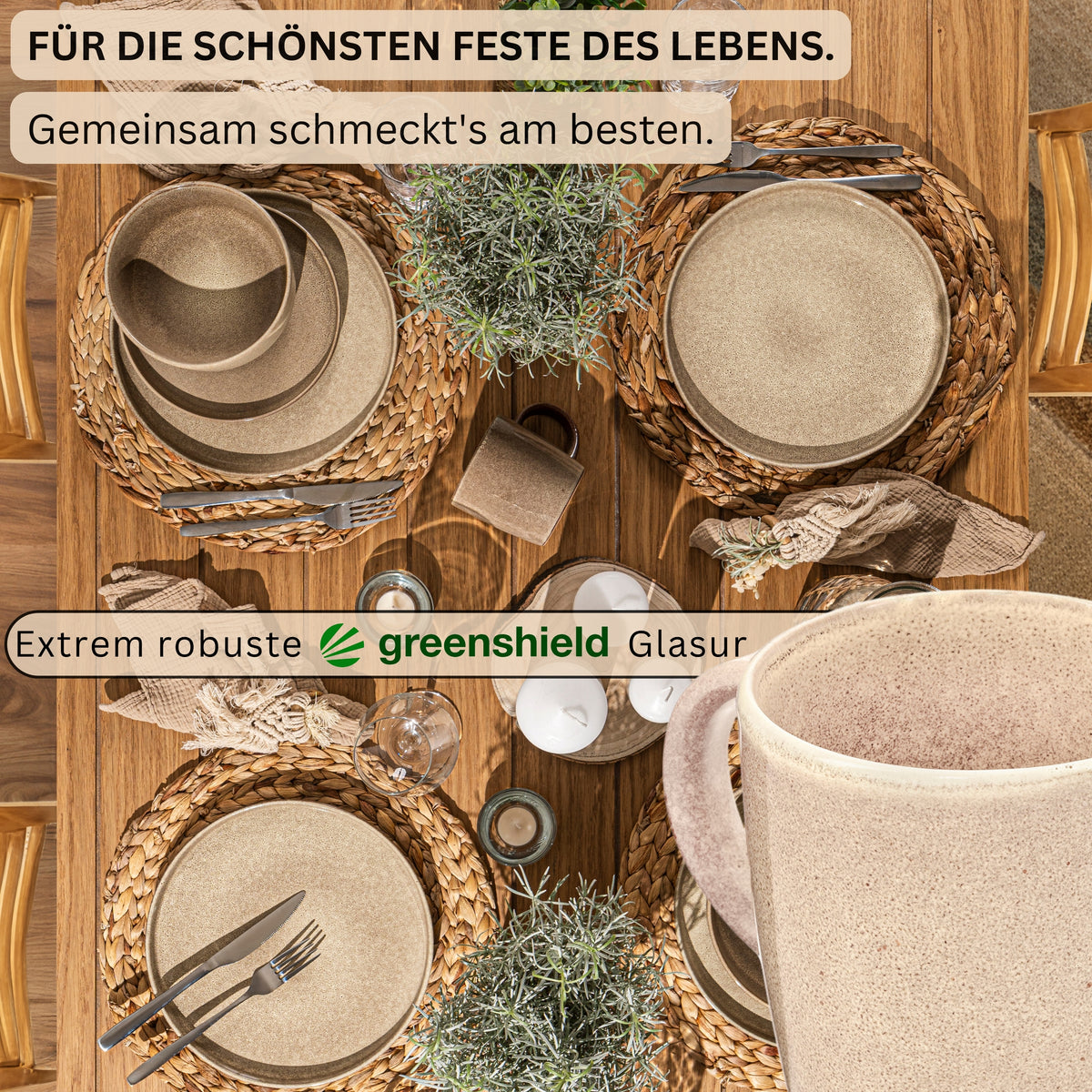 SÄNGER Kairo Mocha Coffee Mug Set - 4-piece Stoneware