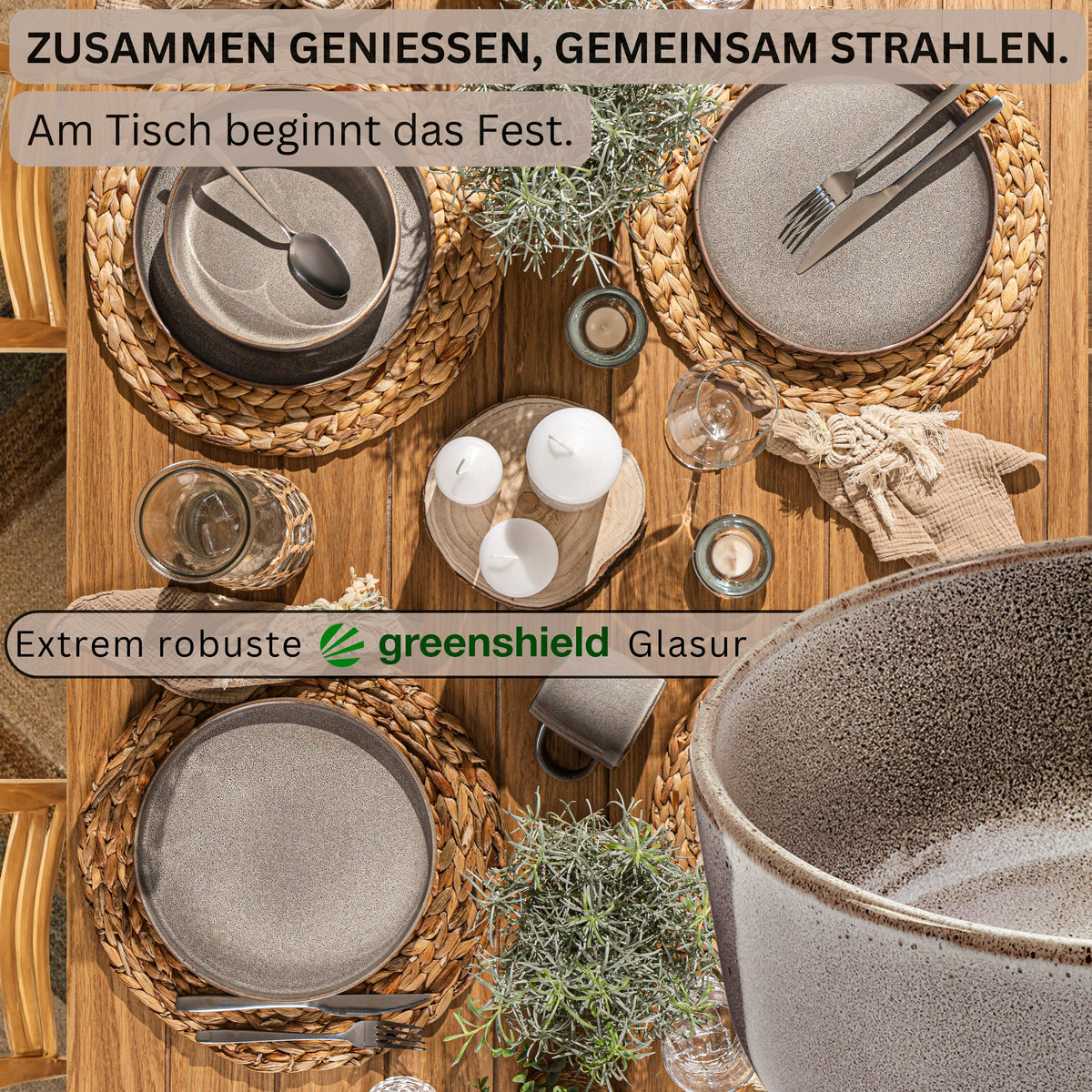 SÄNGER Schalen Set Kairo Graphit - 6 teilig aus Steingut