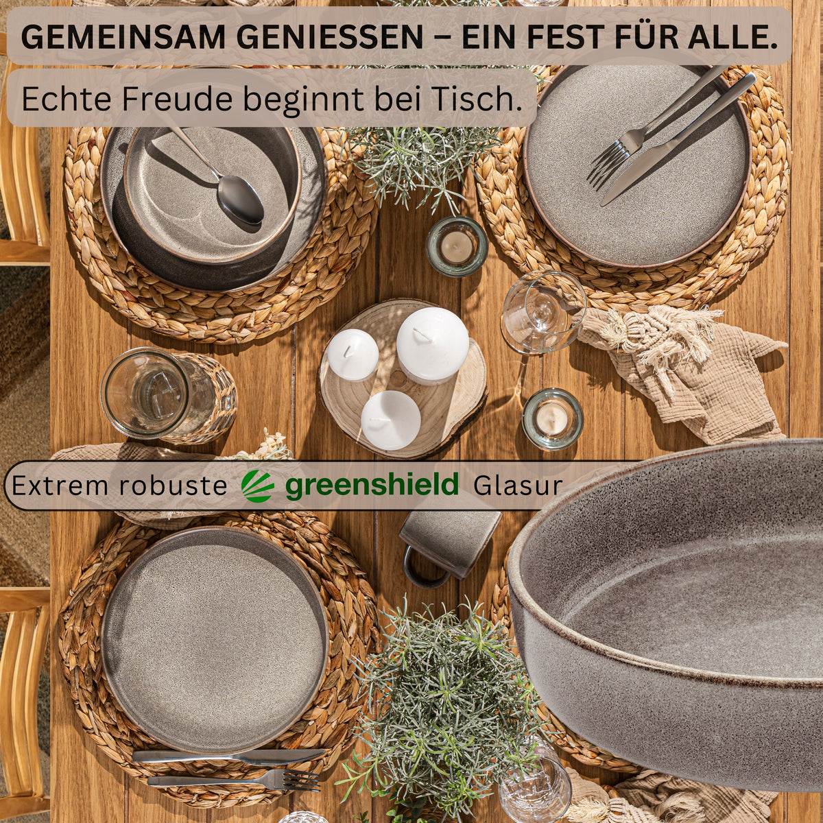 SÄNGER Pastaschalen Set Kairo Graphit - 6 teilig aus Steingut