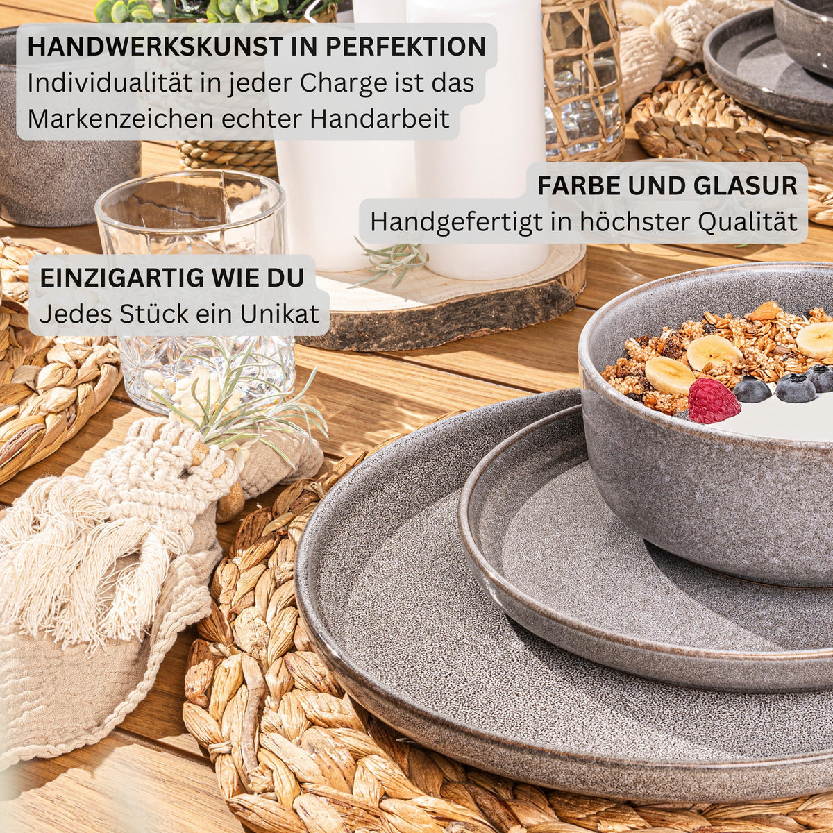 SÄNGER Bowl Set Cairo Moon Grey - 6-piece stoneware