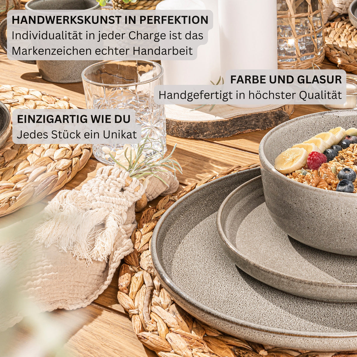 SÄNGER Speiseteller Set Kairo Clay - 6 teilig aus Steingut
