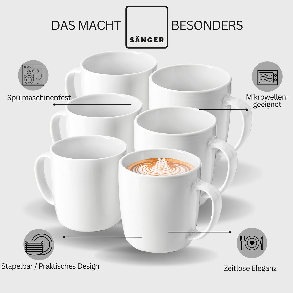 SÄNGER Porzellan Kaffeebecher Marlo 6-teilig