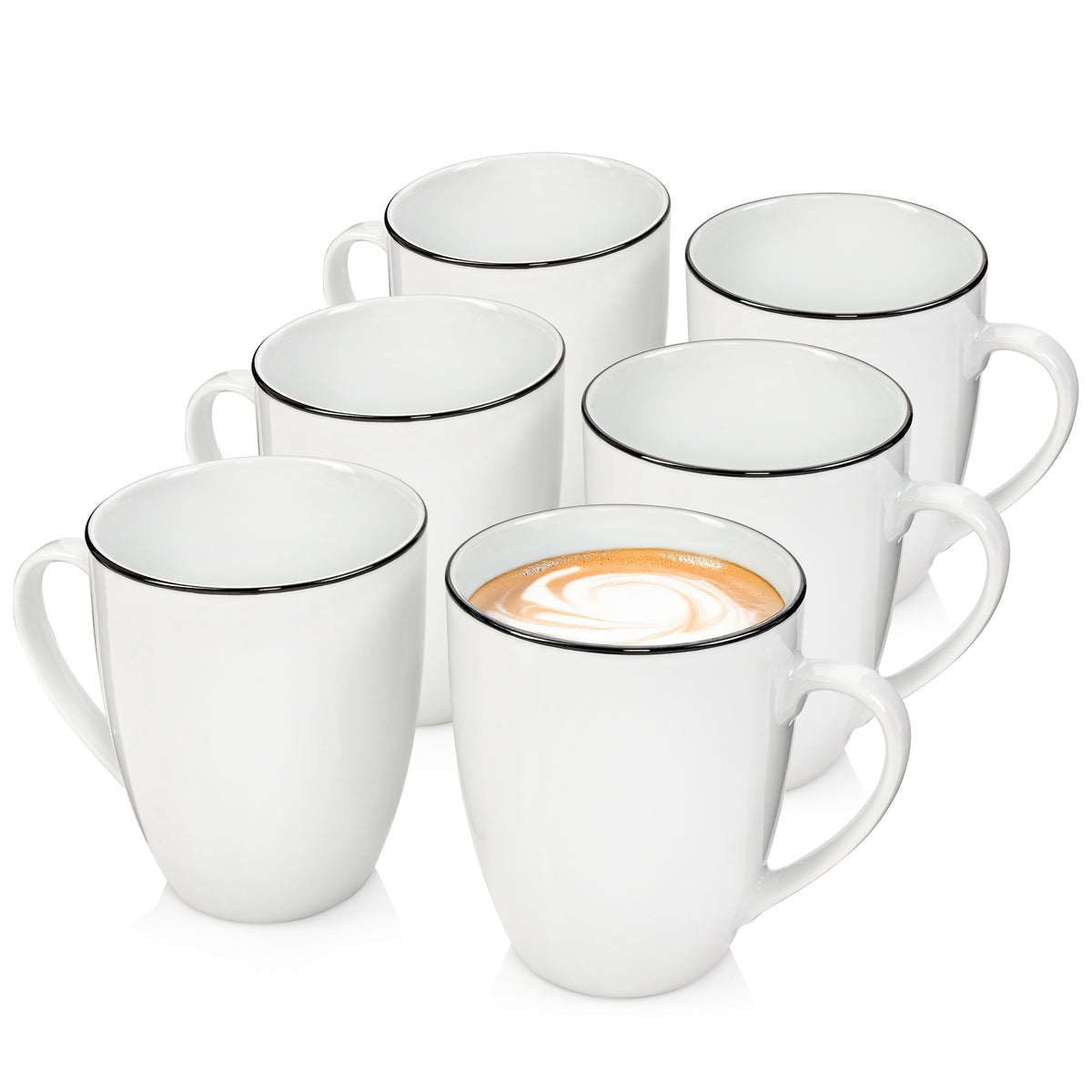 SÄNGER Porzellan Kaffeebecher Marlo Black Rim 6-teilig ALT (LIMITED EDITION)