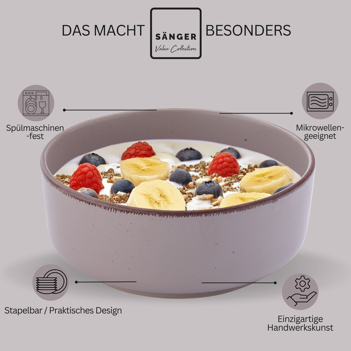SÄNGER Stoneware Bowls Bombay Earth Tones 4-piece