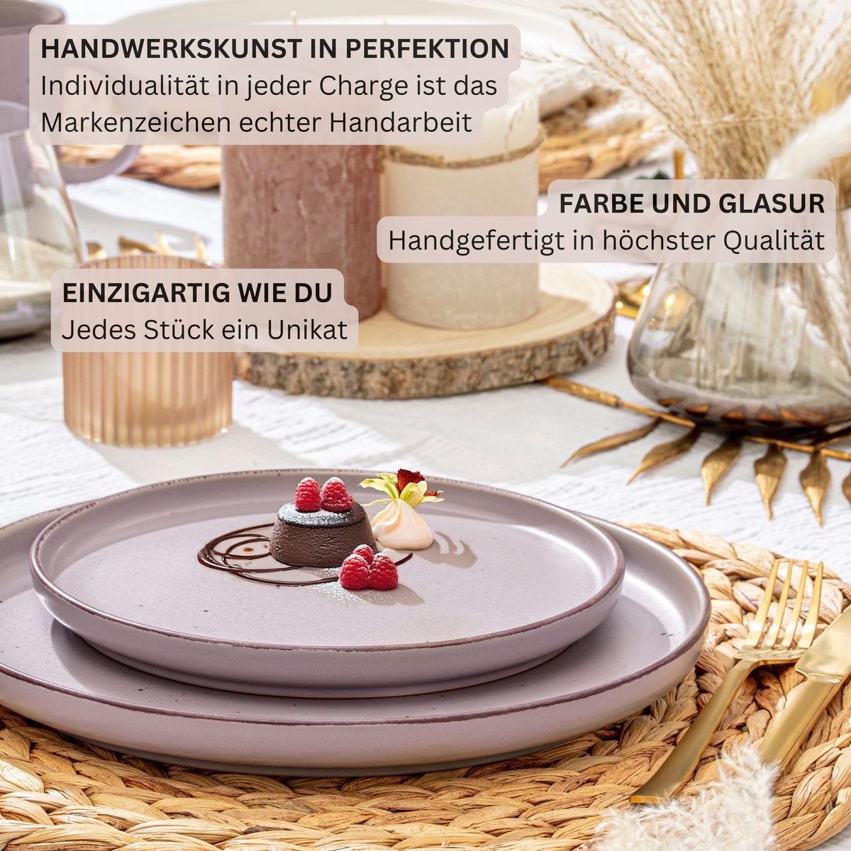 SÄNGER Stoneware Dessert Plate Bombay Basalt 4-piece