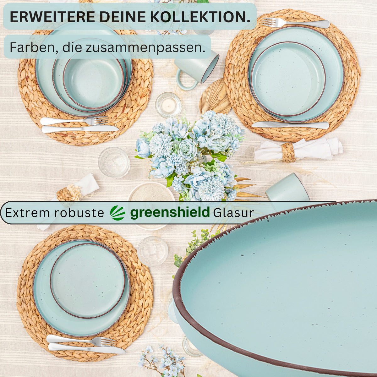 SÄNGER Stoneware Dessert Plate Bombay Breeze 4-Piece