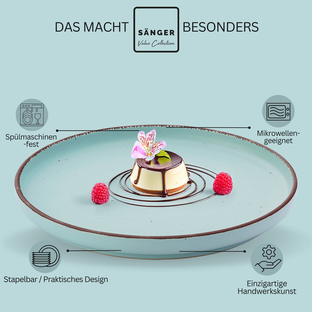SÄNGER Stoneware Dessert Plate Bombay Breeze 4-Piece