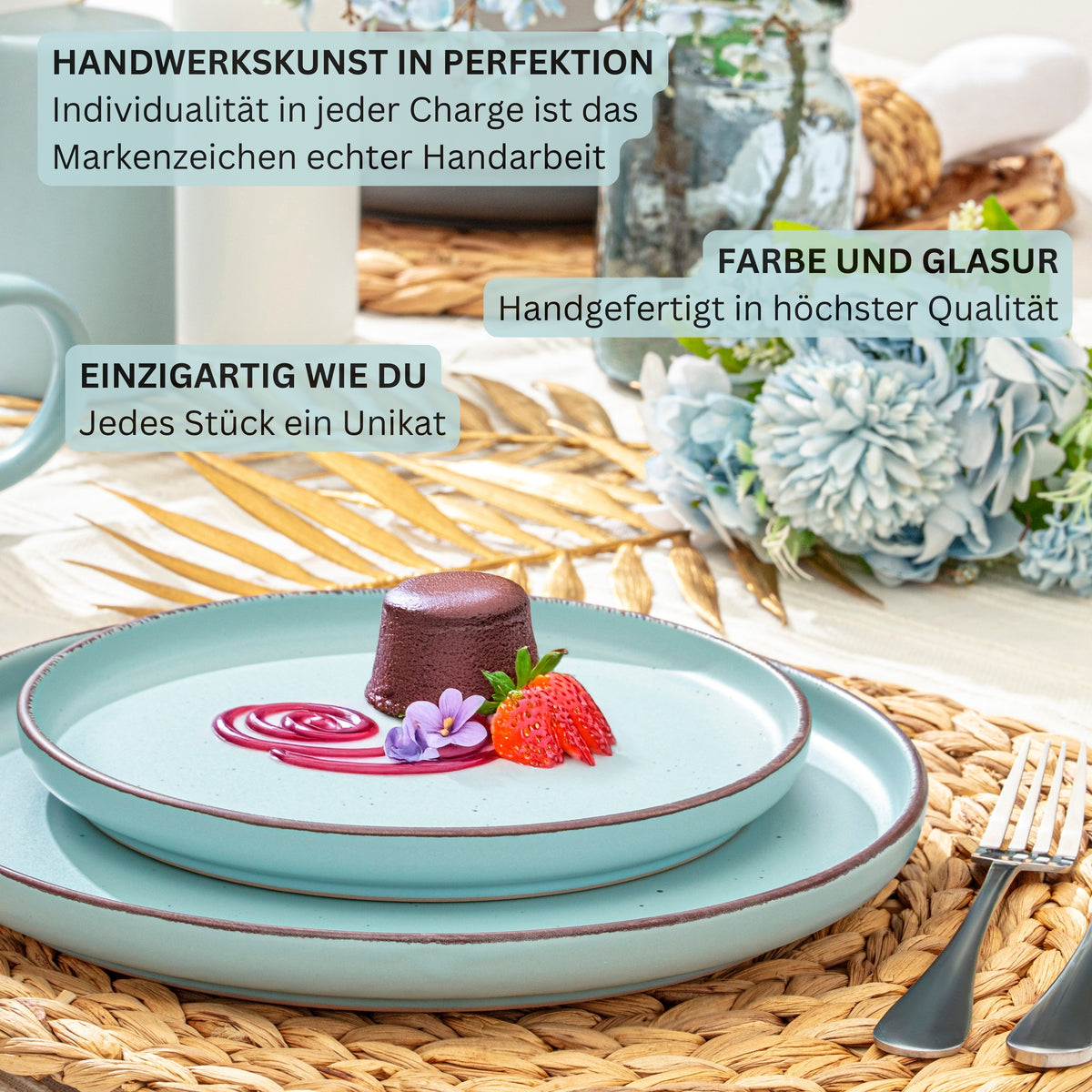 SÄNGER Stoneware Dessert Plate Bombay Breeze 4-Piece