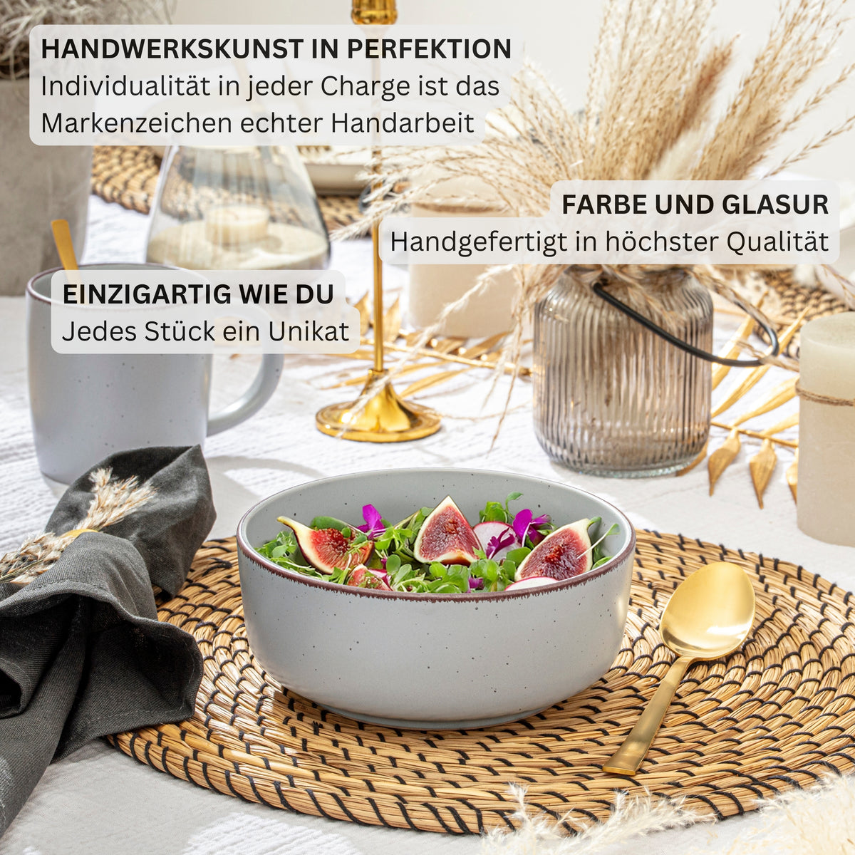 SÄNGER Stoneware Bowls Bombay Stone 4-piece