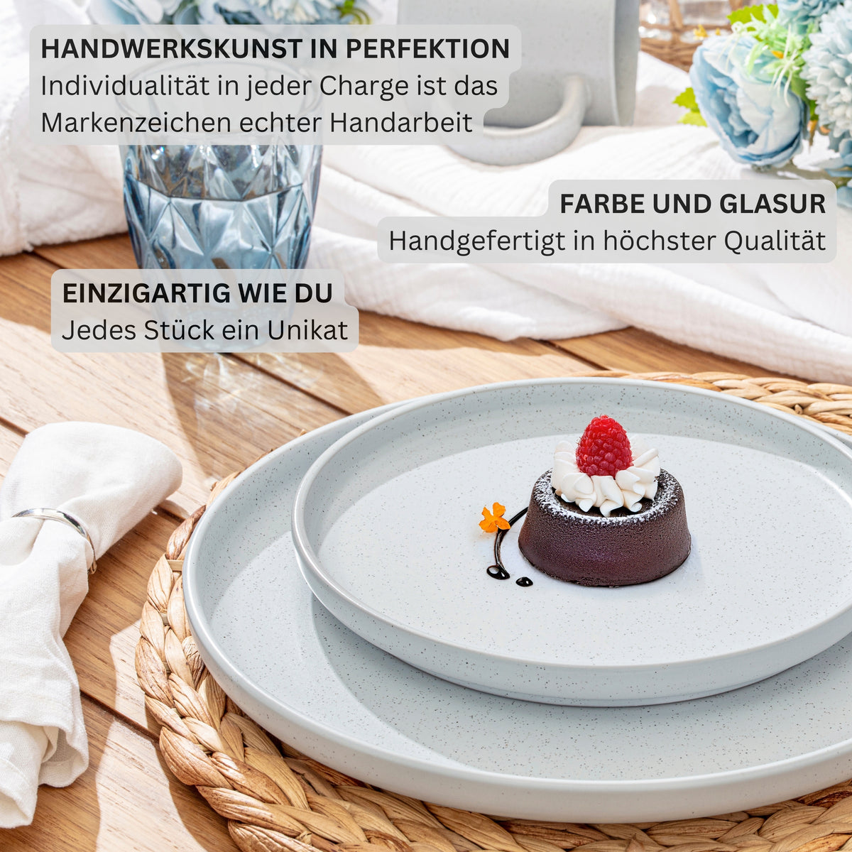 SÄNGER Steingut Dessertteller Leeds 4 teilig
