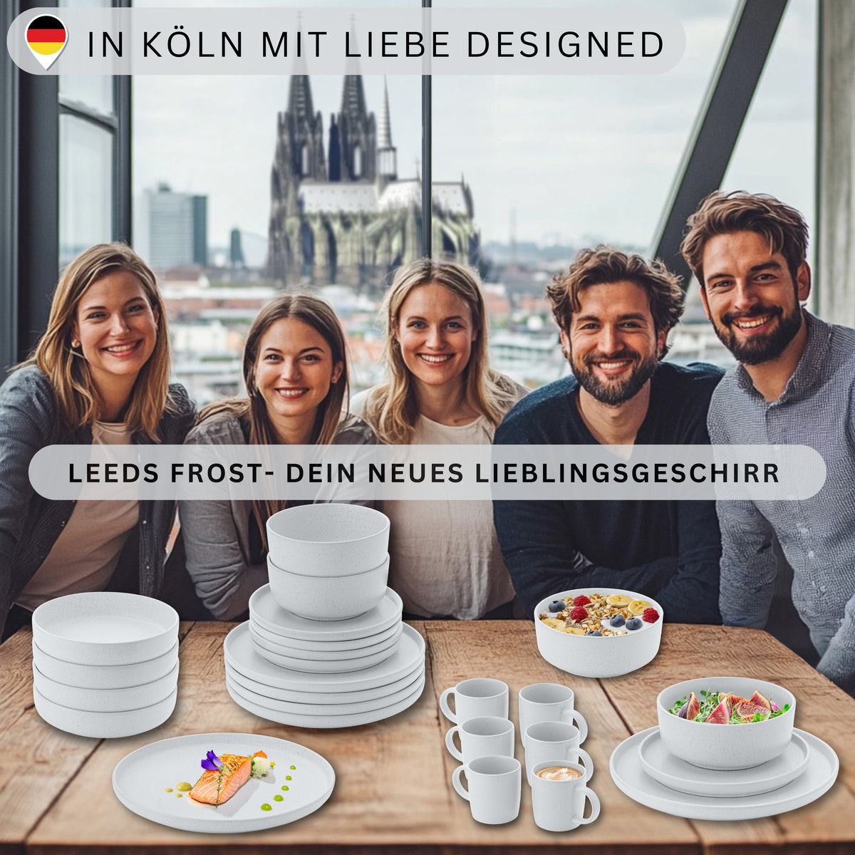 SÄNGER Steingut Kaffeebecher Leeds Frost 6 teilig
