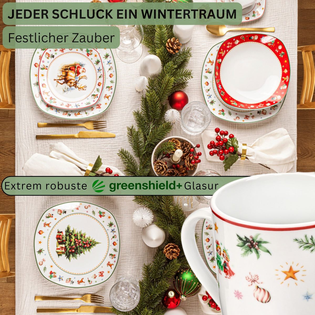 SÄNGER Kaffeebecher Set Bilgola Christmas Design 6 teilig
