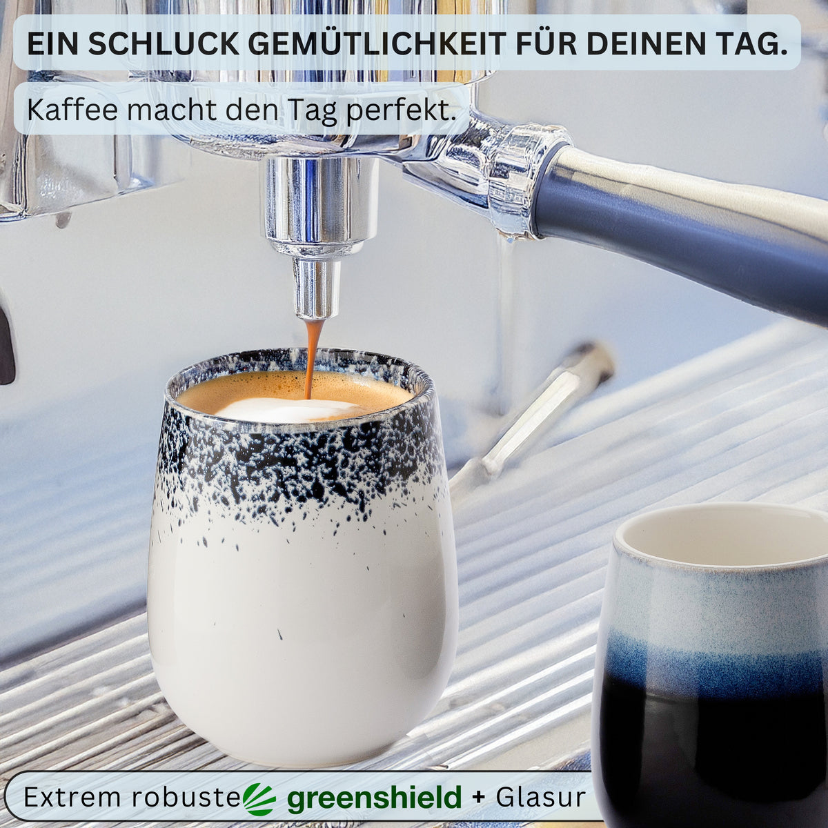 SÄNGER Steingut Kaffeebecher Siena 6 teilig 80 ml