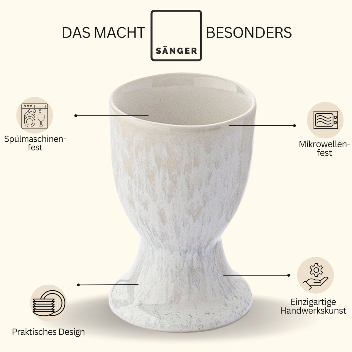 SÄNGER Eierbecher Set Korfu 4 teilig