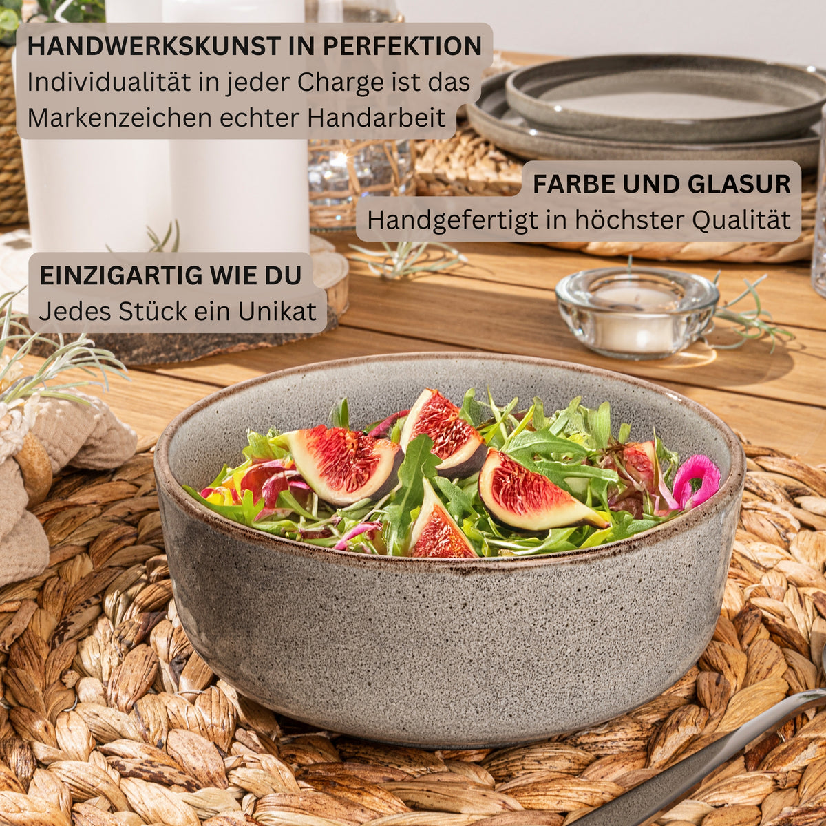 SÄNGER Dinnerware Set Cairo Graphite - 18-piece stoneware