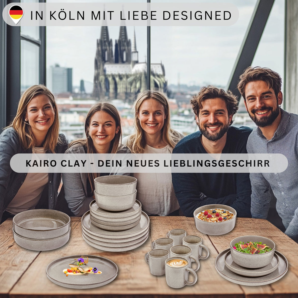 SÄNGER Schalen Set Kairo Clay - 4 teilig aus Steingut