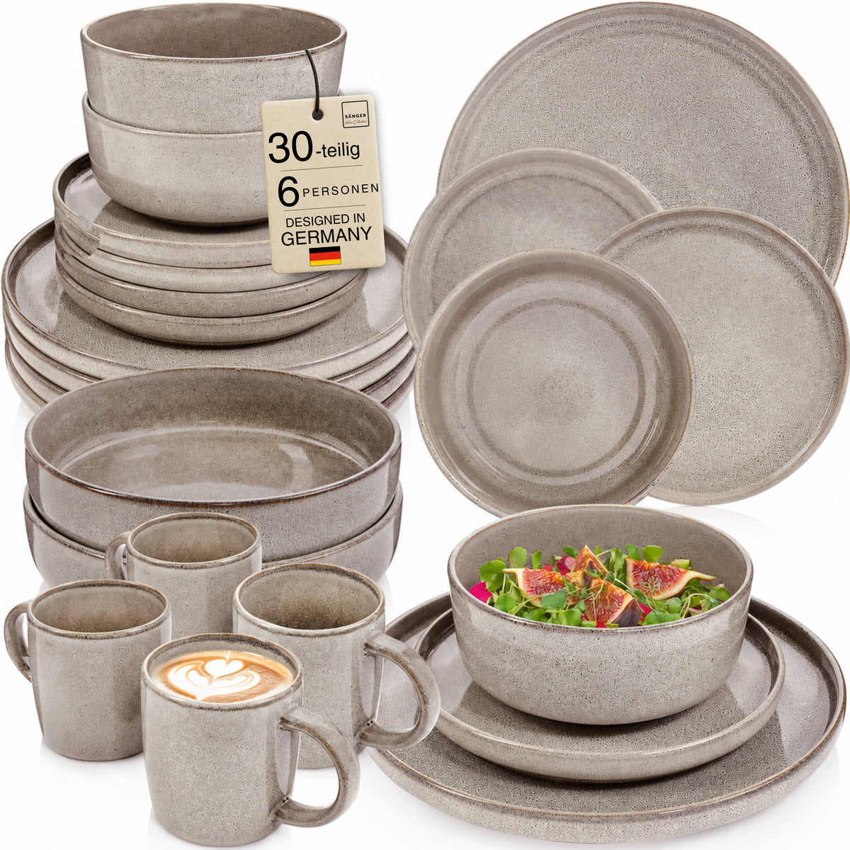 SÄNGER Kombiservice Kairo Clay- 30 teilig aus Steingut