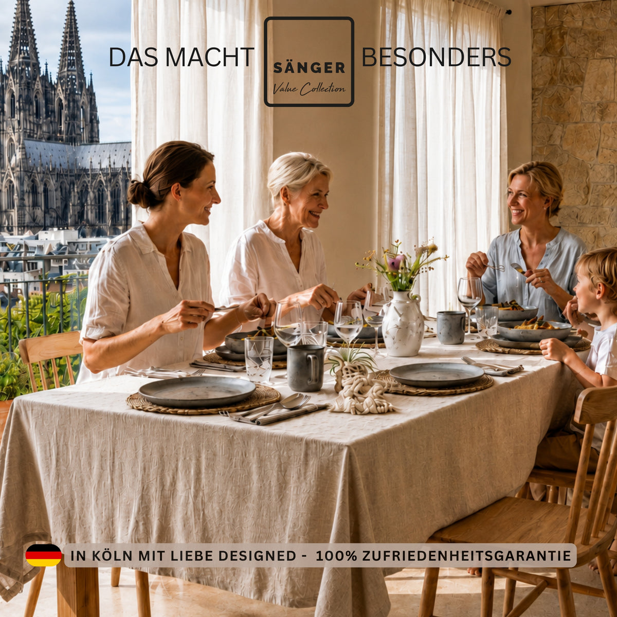SÄNGER Tafelservice Kairo Graphit - 24 teilig aus Steingut
