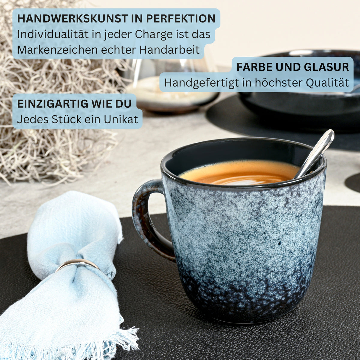 SÄNGER Stoneware Dinnerware Set Osaka, 30-Piece Combi-Set for 6 People