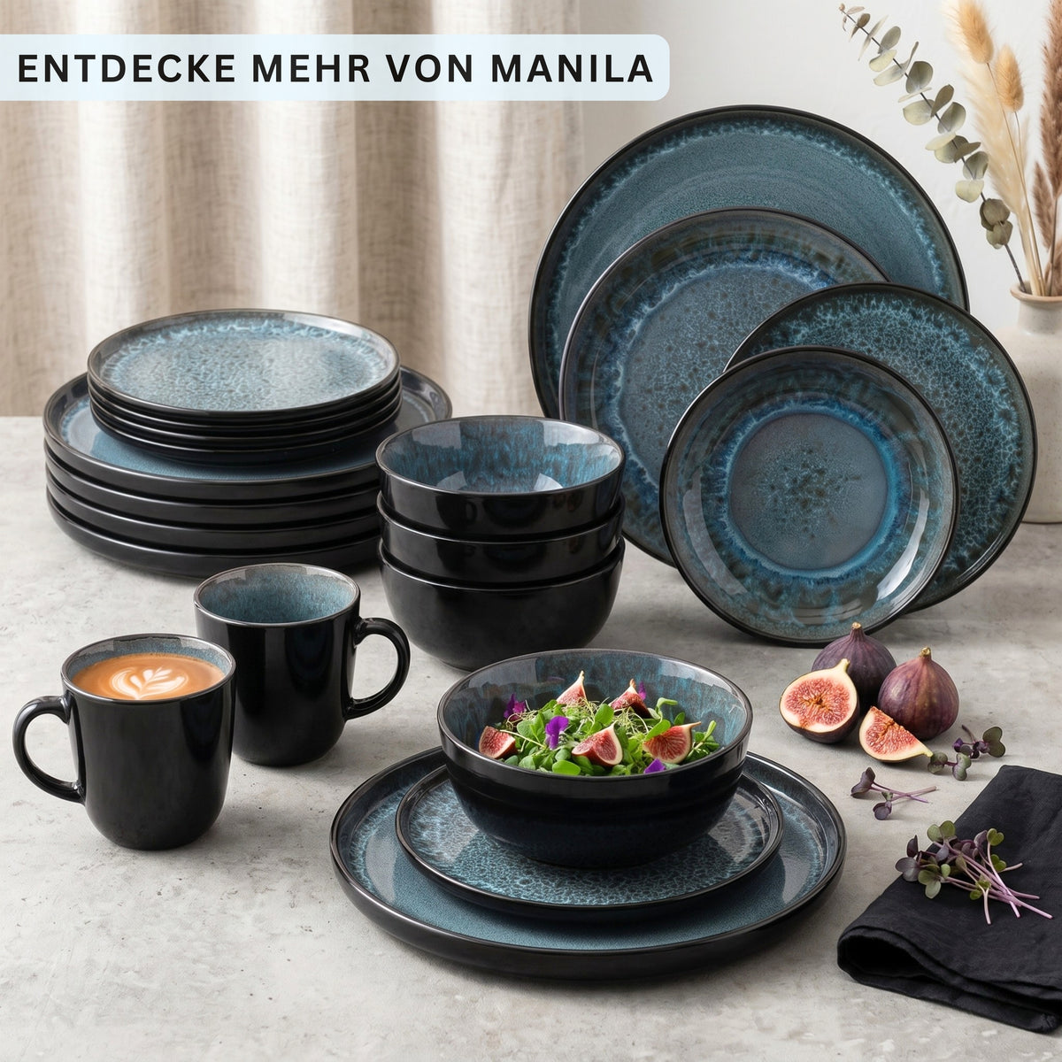 SÄNGER Stoneware Dinnerware Set Manila 30 Pieces for 6 People