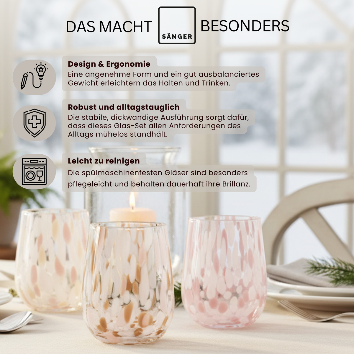 SÄNGER Drinking Glasses Set Curacao 6 pieces - assorted