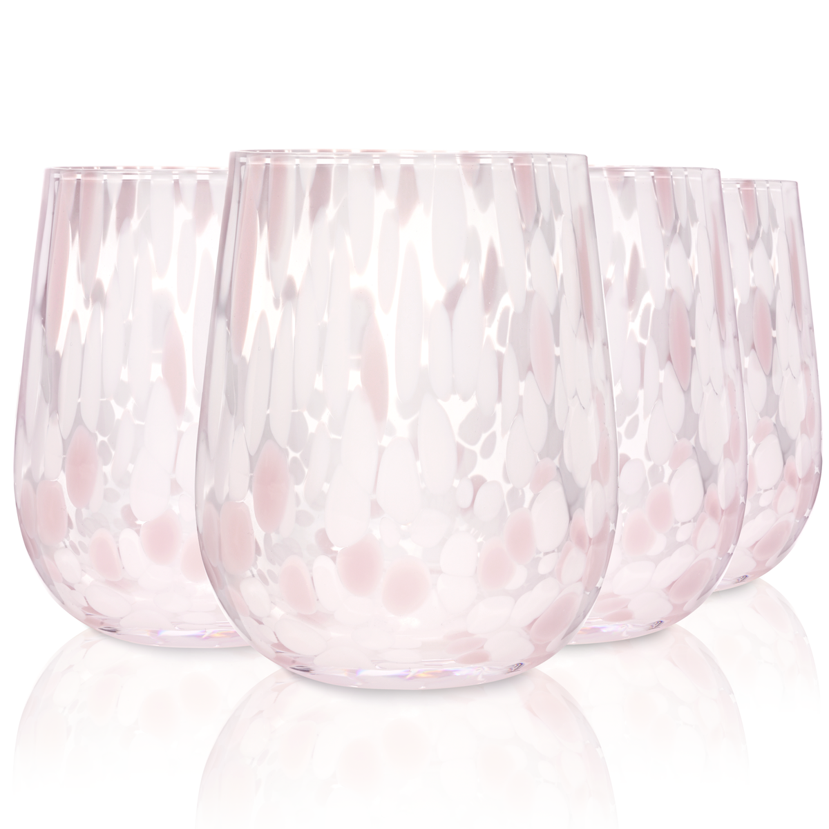SÄNGER Trinkgläser Set Curacao 4 teilig - weiß/rosa