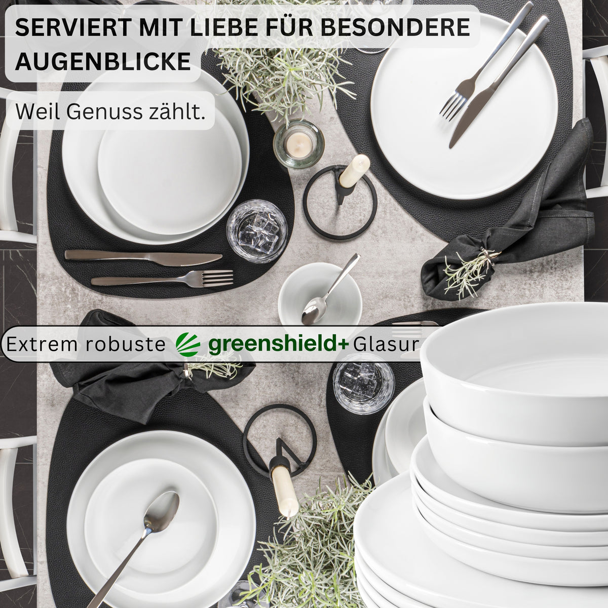 SÄNGER Porcelain Dinnerware Set Marlo, 18-Piece for 6 People