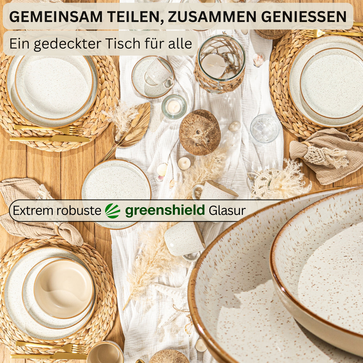 SÄNGER Dessertteller Set Rio Creme 4 teilig